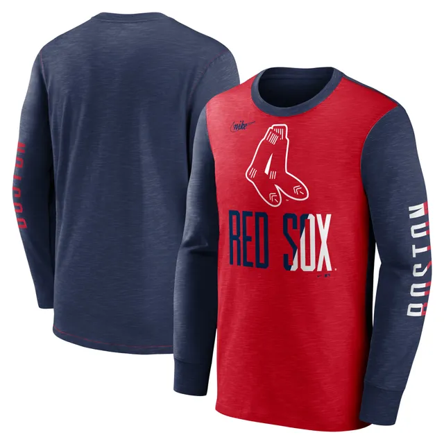 Lids Boston Red Sox Nike Over Arch Performance Long Sleeve T-Shirt - Navy