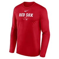 Men's Nike Red Boston Sox Authentic Collection Practice Performance Long Sleeve T-Shirt