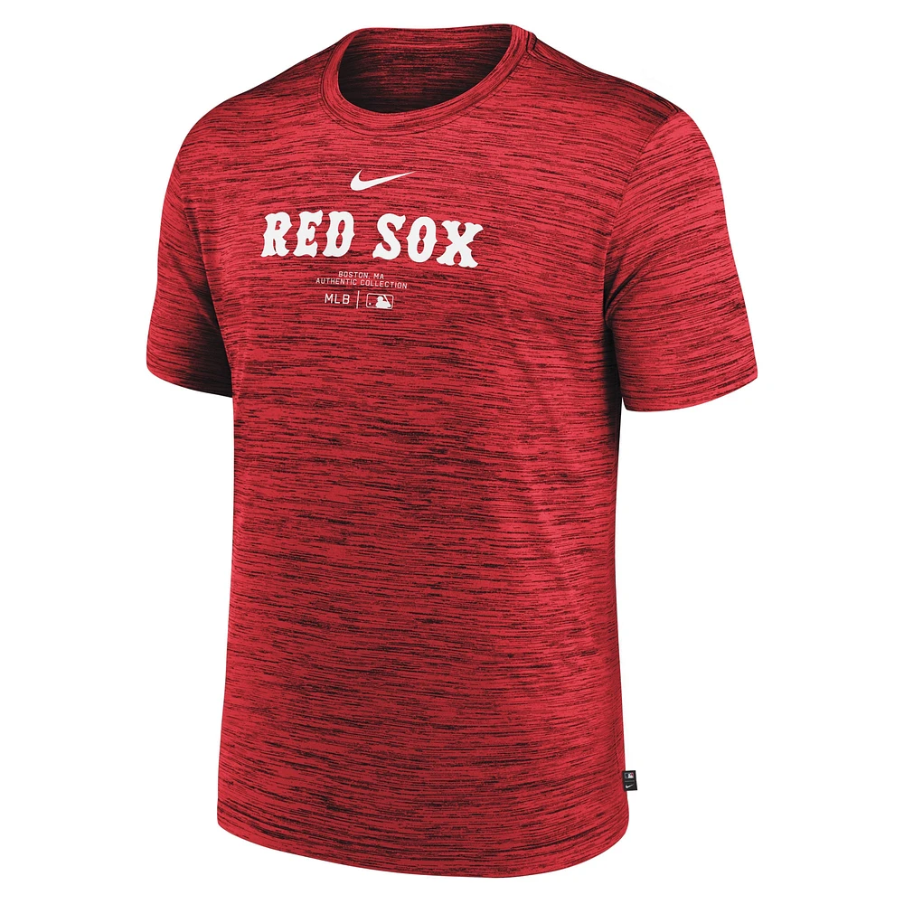 T-shirt Nike rouge Boston Red Sox Authentic Collection Velocity Performance pour homme