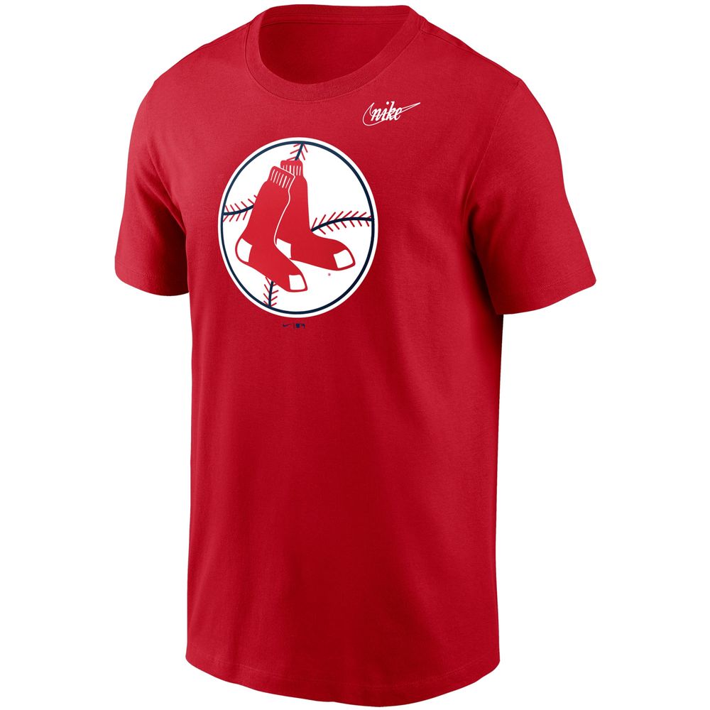 Men's Nike Red Boston Sox Cooperstown Collection Logo T-Shirt