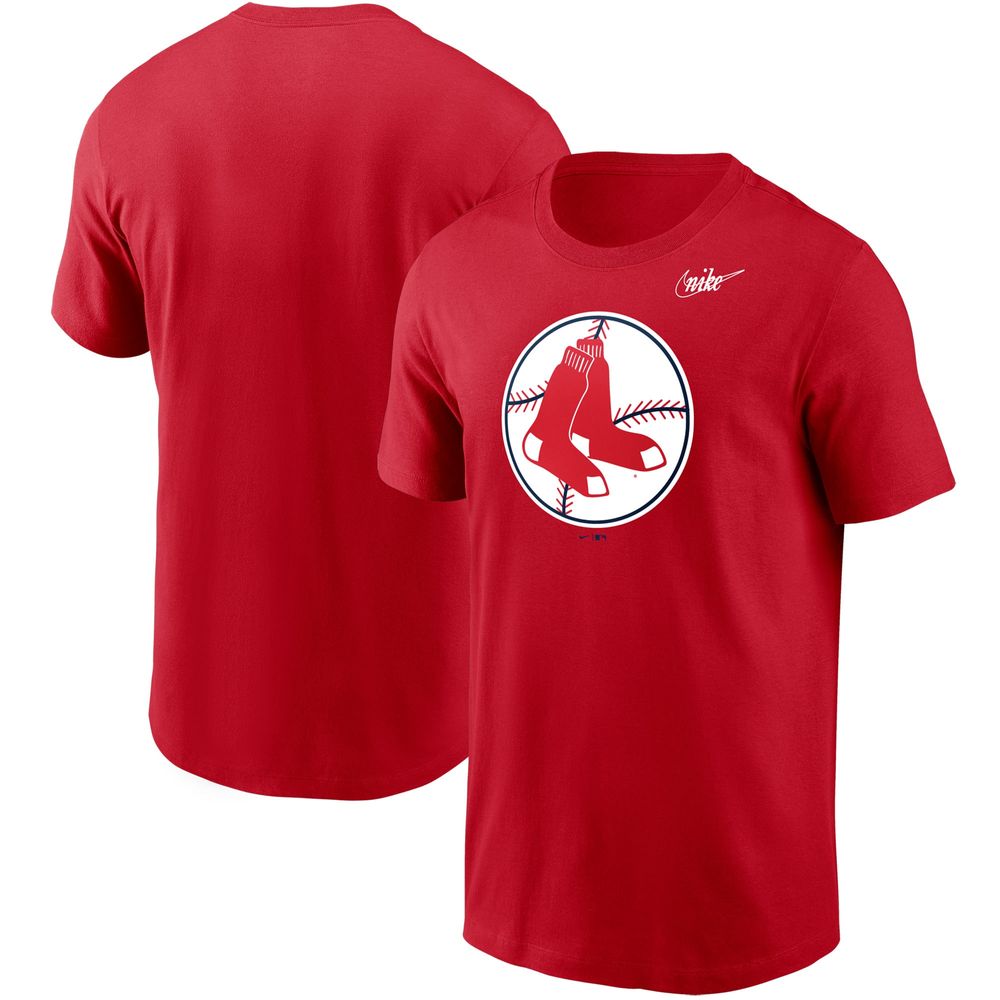 Men's Nike Red Boston Sox Cooperstown Collection Logo T-Shirt