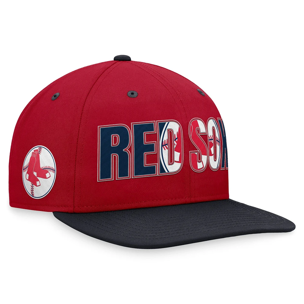 Casquette Nike rouge à visière plate Boston Red Sox Cooperstown Collection Pro pour homme