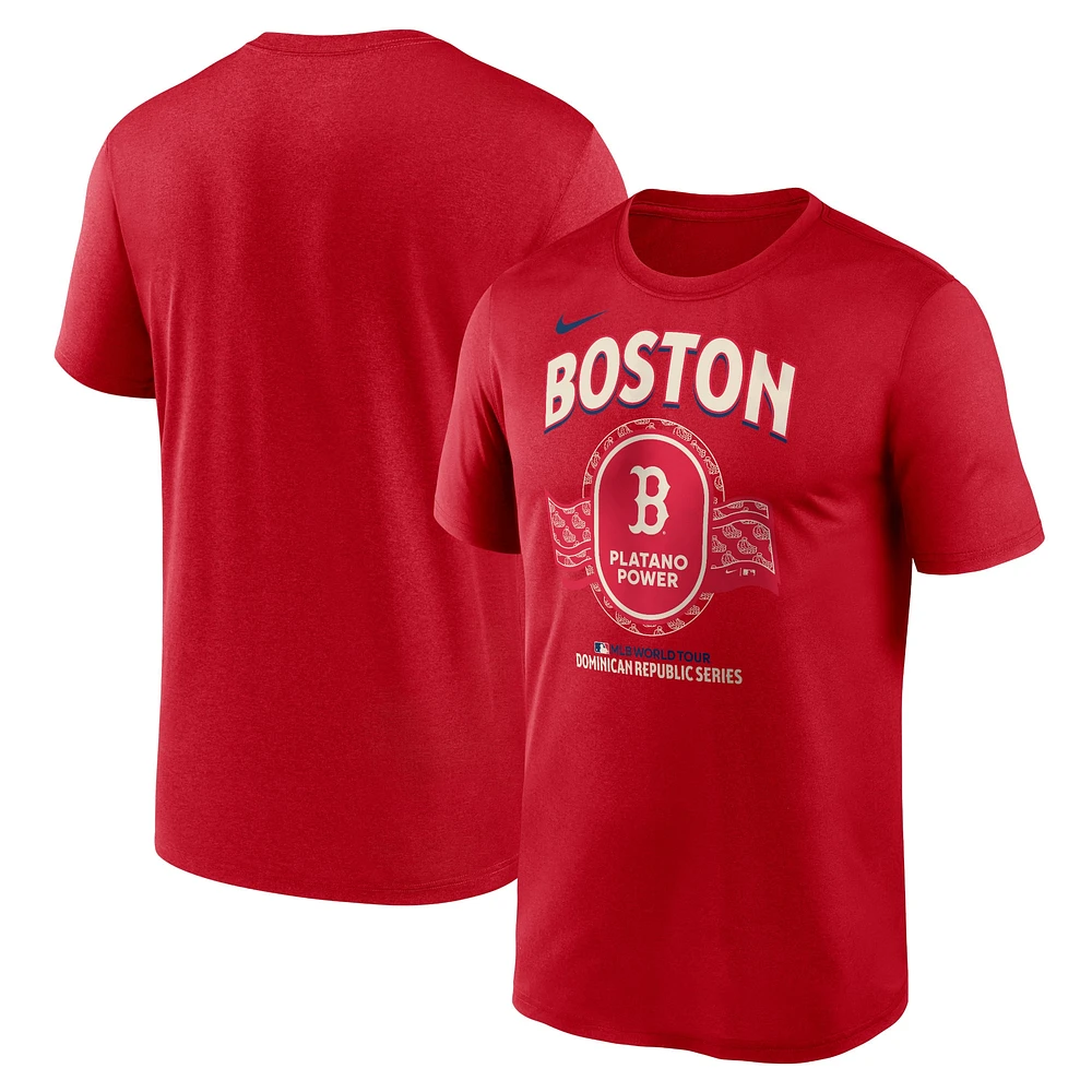 T-shirt Nike rouge Boston Red Sox République Dominicaine Series Legend pour homme