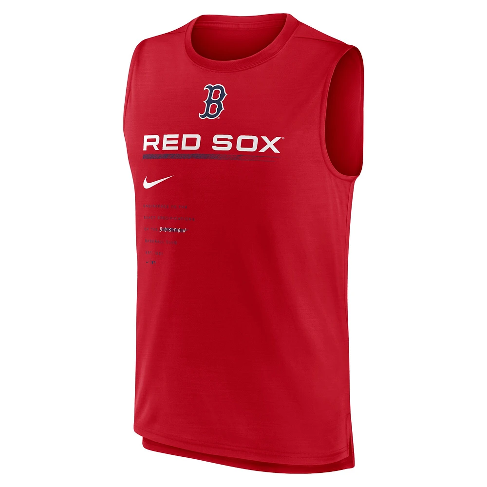 Débardeur Performance Nike Boston Red Sox Exceed Rouge pour Homme