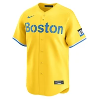 Men's Nike Trevor Story Gold Boston Red Sox City Connect Limited Player Jersey