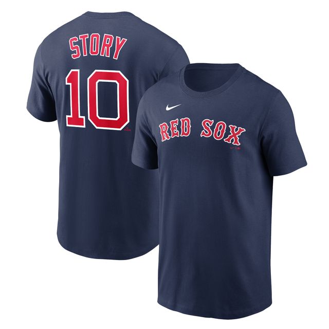 T-shirt avec nom et numéro des Red Sox Boston Nike Trevor Story pour homme - Bleu marine