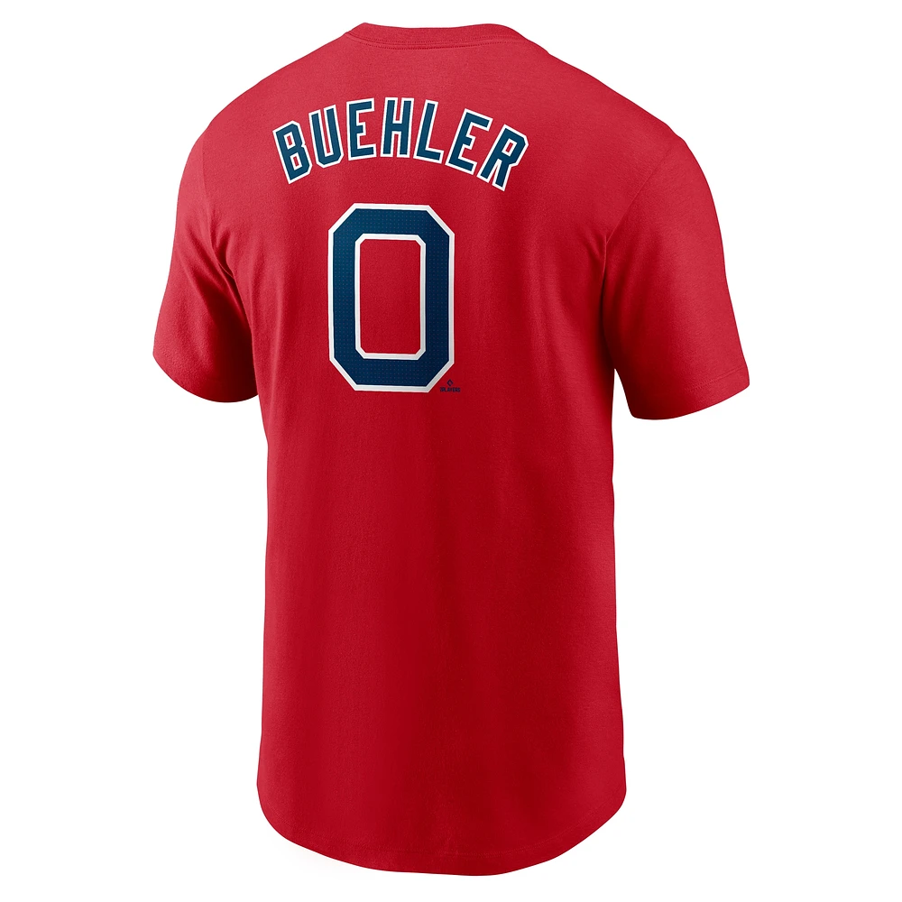 Men's Nike Walker Buehler Red Boston Sox Fuse Name & Number T-Shirt