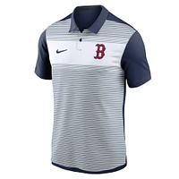 Polo Nike Performance à rayures Boston Red Sox Vapor blanc/bleu marine pour homme