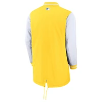 Veste Dugout entièrement zippée Nike jaune Boston Red Sox City Connect pour homme