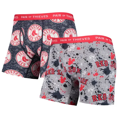 Boston Red Sox Pair of Thieves Super Fit 2-Pack Boxer Briefs Set - Gray/Navy