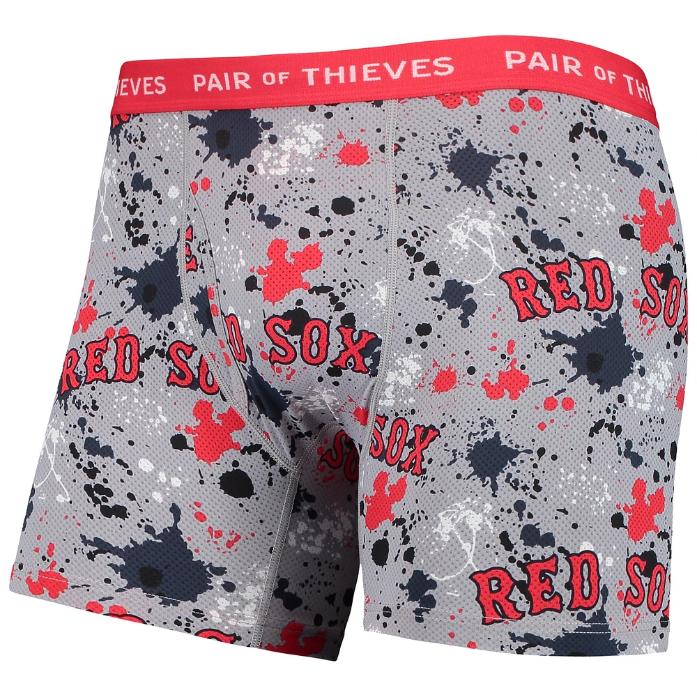 Men's Pair of Thieves Gray/Navy Boston Red Sox Super Fit 2-Pack Boxer Briefs Set