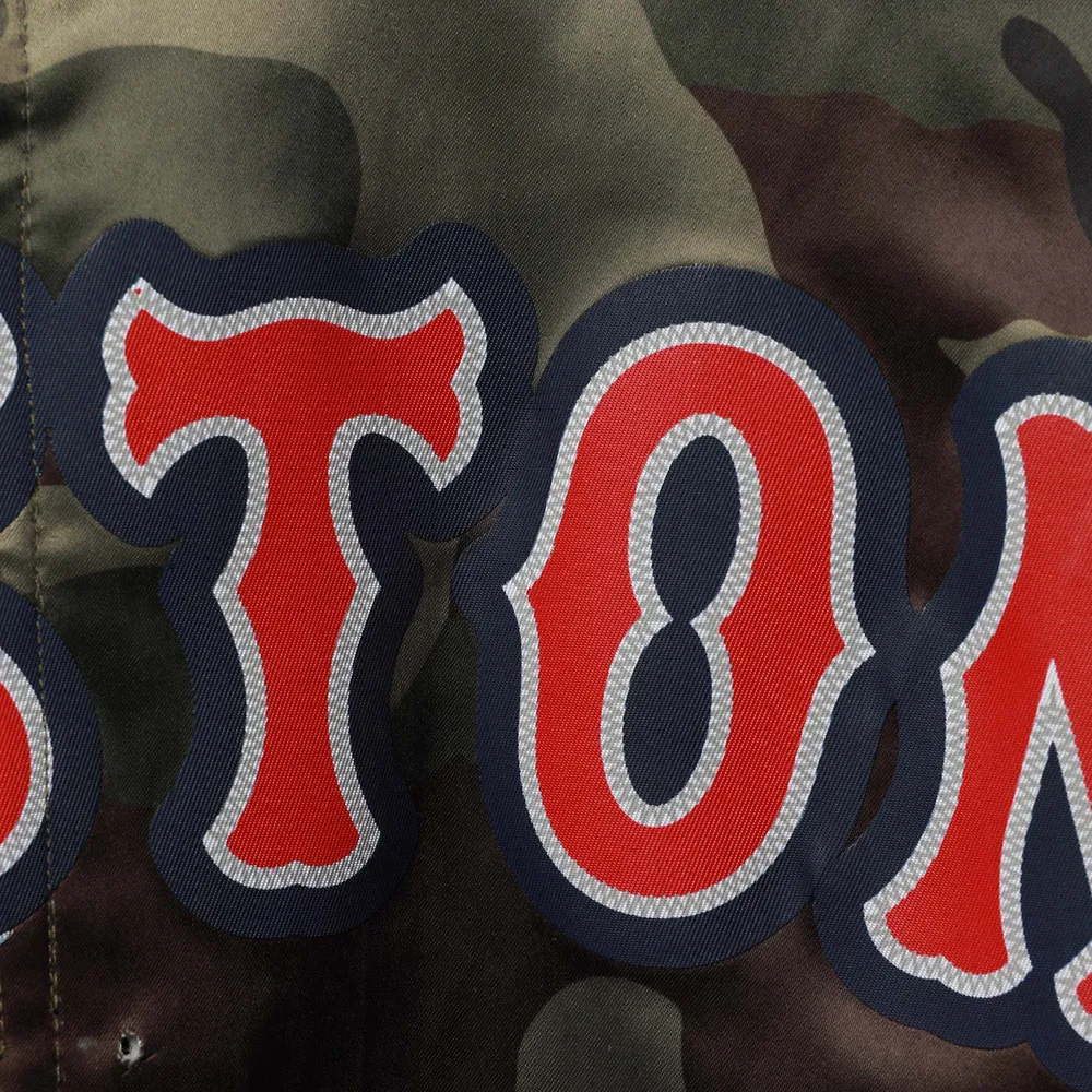 Veste à boutons-pression intégrale en satin Boston Red Sox pour hommes Pro Standard Camo