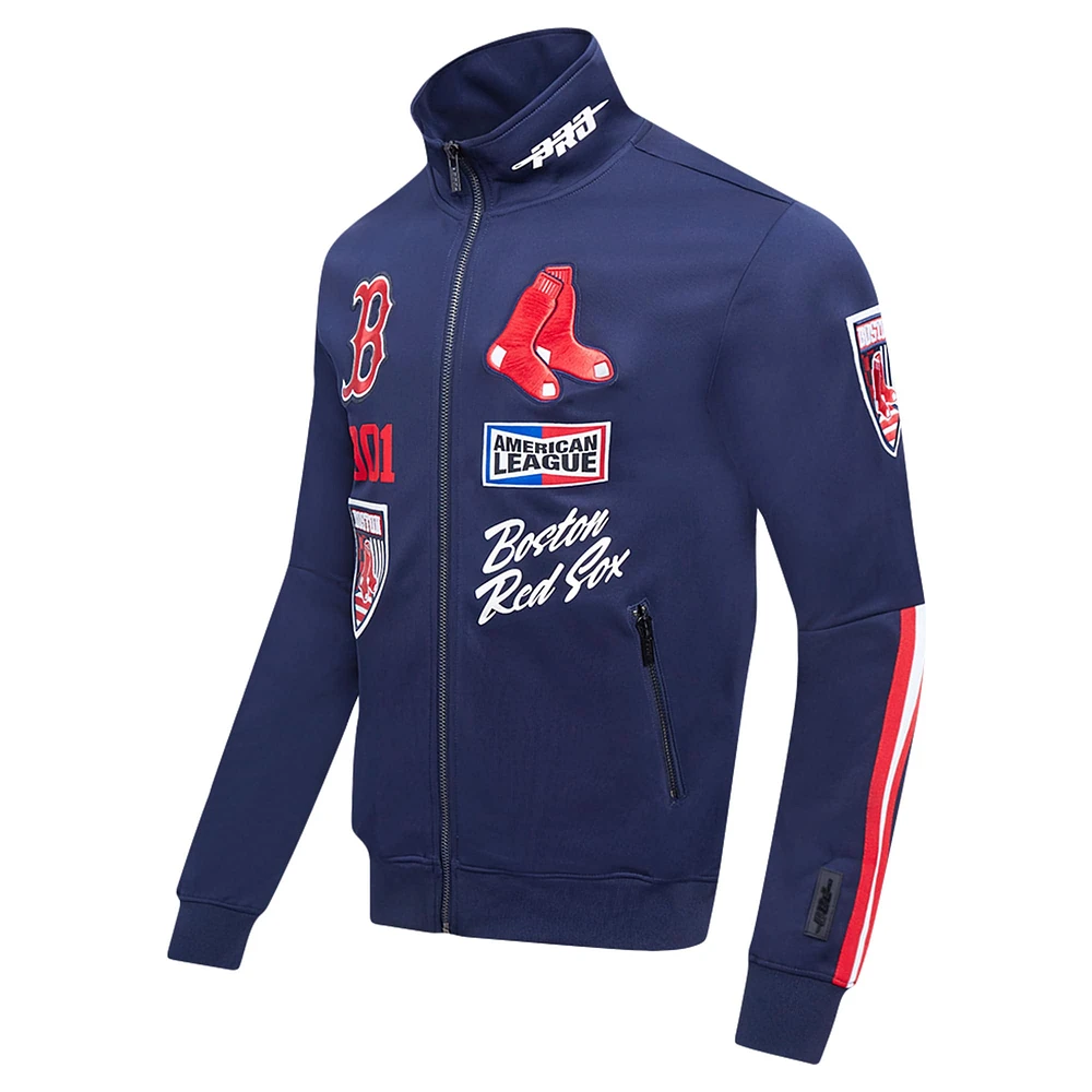 Men's Pro Standard Navy Boston Red Sox Fast Lane Full-Zip Track Jacket