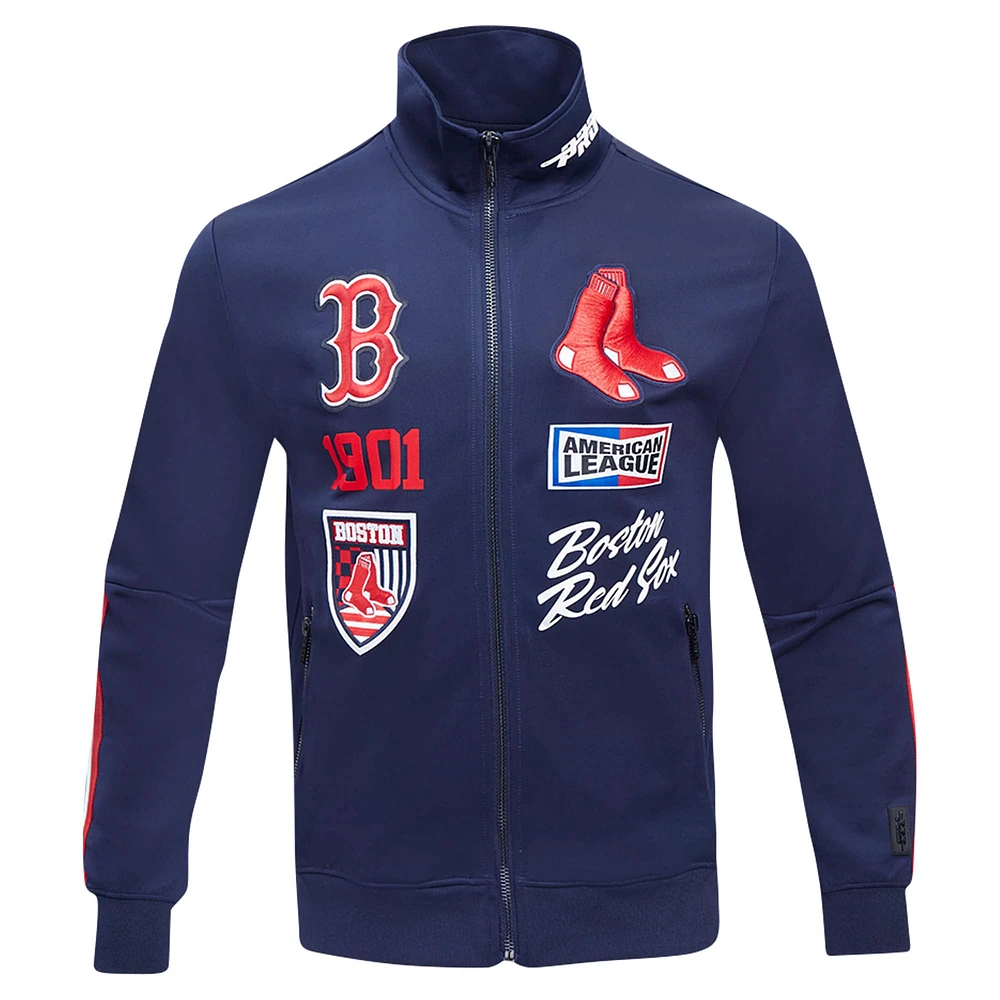 Men's Pro Standard Navy Boston Red Sox Fast Lane Full-Zip Track Jacket