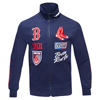 Men's Pro Standard Navy Boston Red Sox Fast Lane Full-Zip Track Jacket