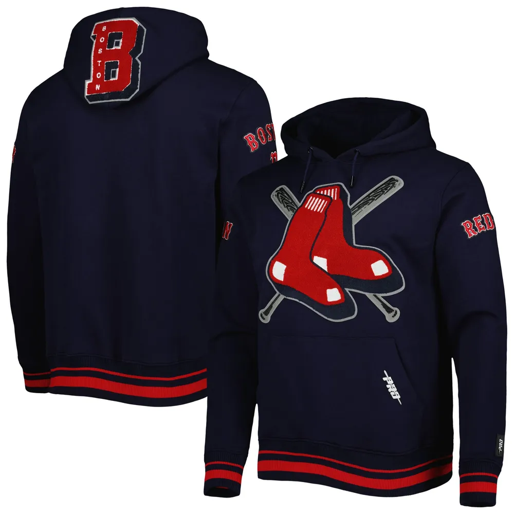 Mitchell & Ness Men's Mitchell & Ness Navy/Red Boston Red Sox Colorblocked  Fleece Pullover Hoodie
