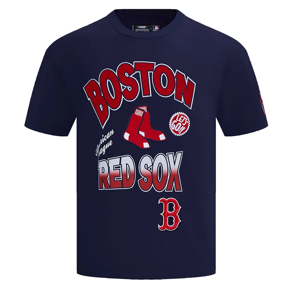 T-shirt à épaules tombantes Turn It Up Pro Standard bleu marine pour homme des Red Sox de Boston