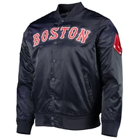 Men's Pro Standard Navy Boston Red Sox Wordmark Satin Full-Snap Jacket