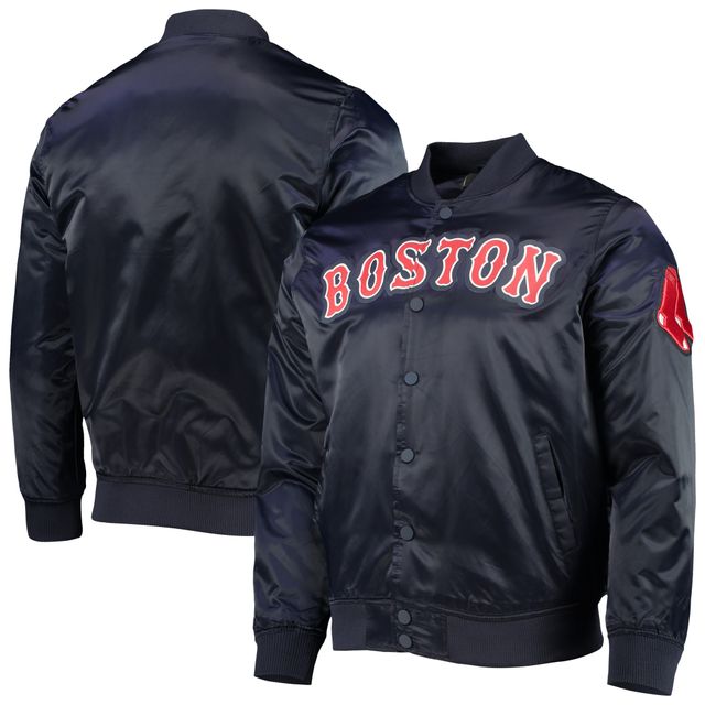 Veste en satin à boutons-pression Pro Standard Boston Red Sox pour homme, bleu marine