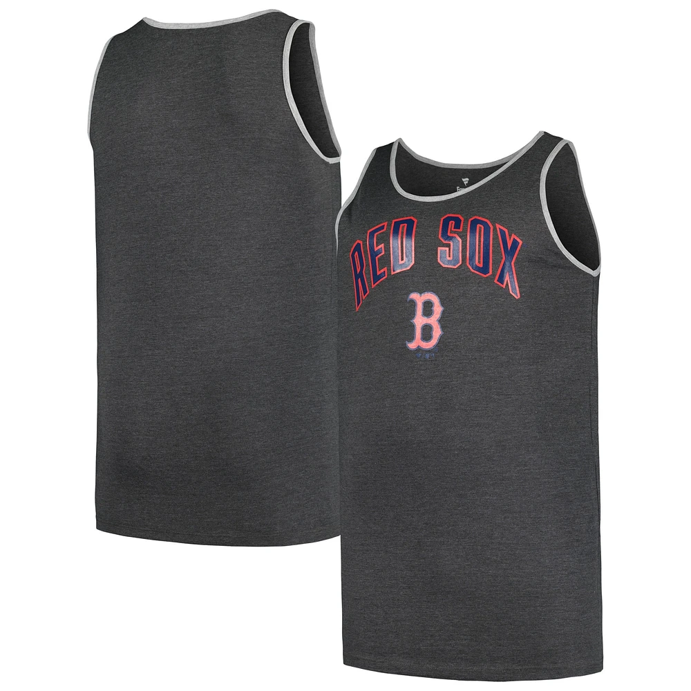 Men's Profile Heather Charcoal Boston Red Sox Big & Tall Arch Over Logo Tank Top