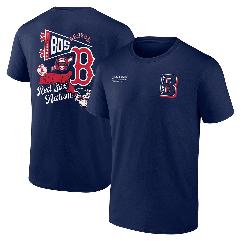 T-shirt bleu marine Profile pour hommes des Red Sox de Boston Split Zone