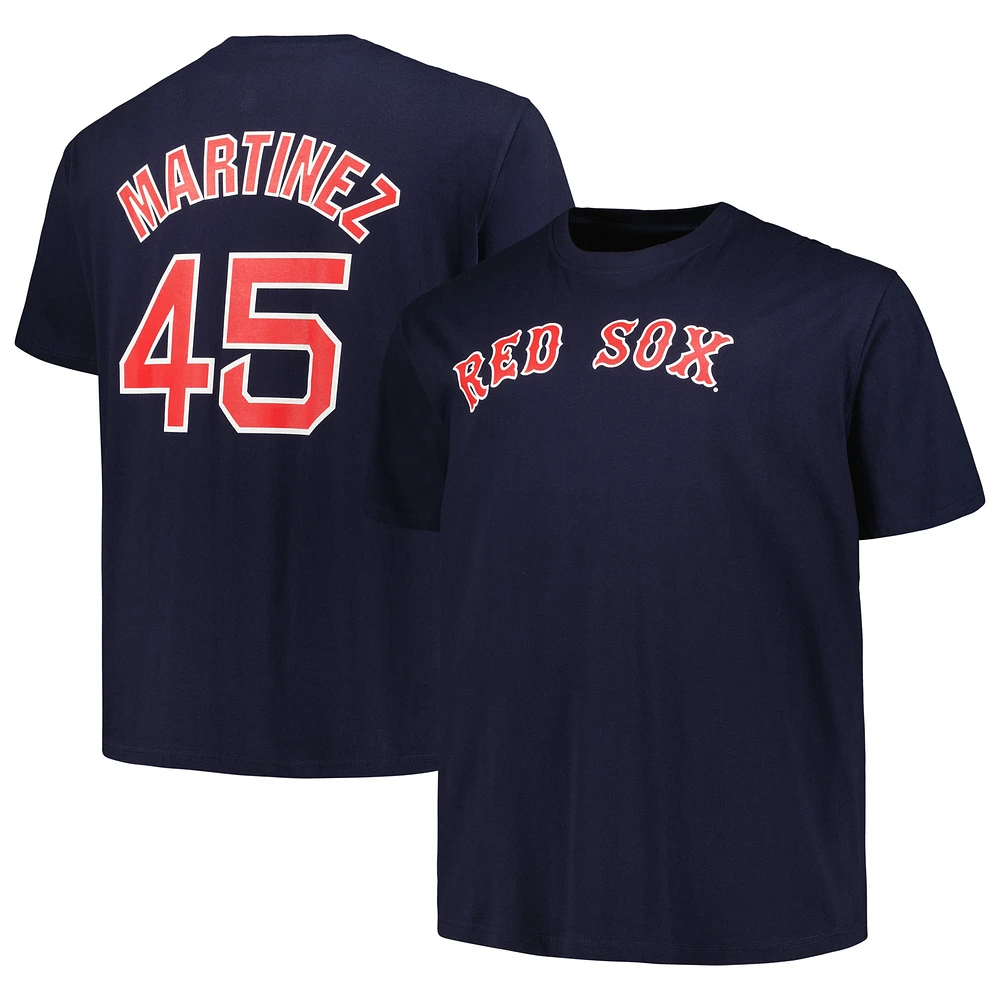 Men's Profile Pedro Martinez Navy Boston Red Sox Big & Tall Cooperstown Collection Player Name Number T-Shirt