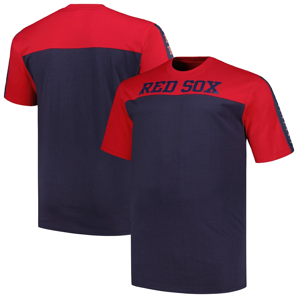 T-shirt en tricot Big & Tall Yoke Boston Red Sox Profile rouge/bleu marine pour homme