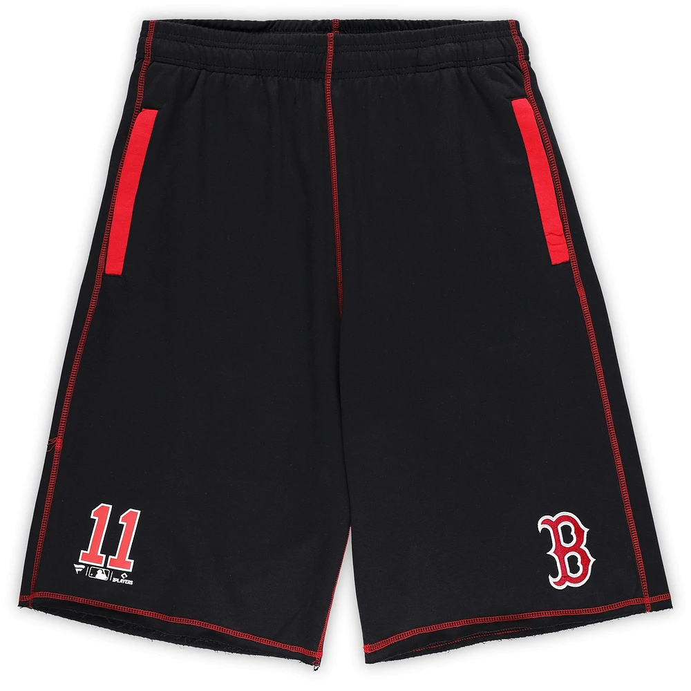 Men's Rafael Devers Black Boston Red Sox Big & Tall Stitched Double-Knit Shorts