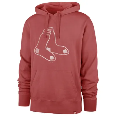 Men's '47 Gray Boston Red Sox Gamebreak Cross Check Pullover Hoodie Size: Extra Small