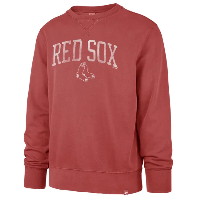 Lids Boston Red Sox Majestic Threads Fleece Pullover Sweatshirt - Oatmeal