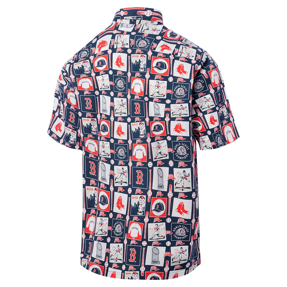 Men's Reyn Spooner Navy Boston Red Sox Champions Scenic Button-Up Shirt