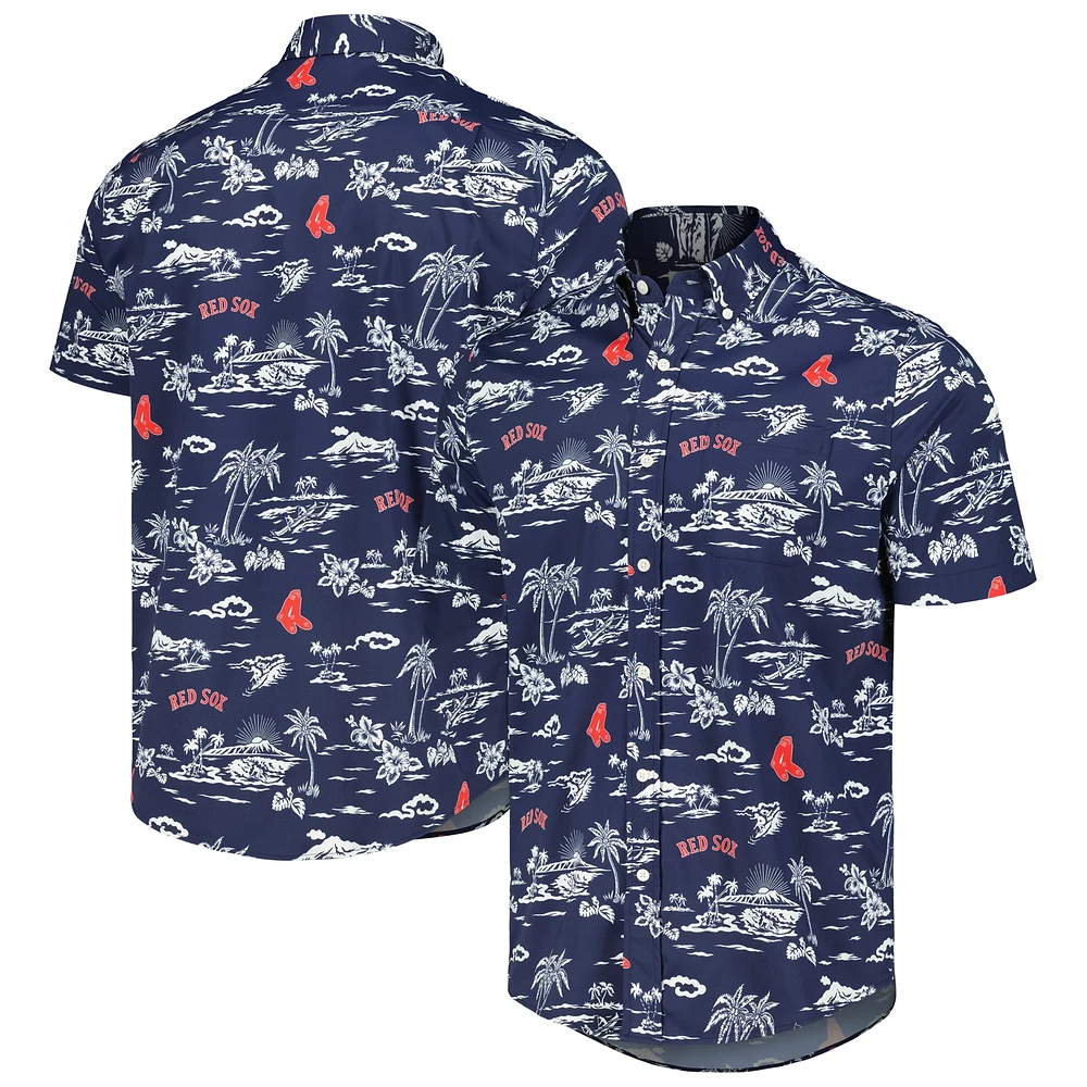 Men's Reyn Spooner Navy Boston Red Sox Cooperstown Collection Kekai Button-Down Shirt