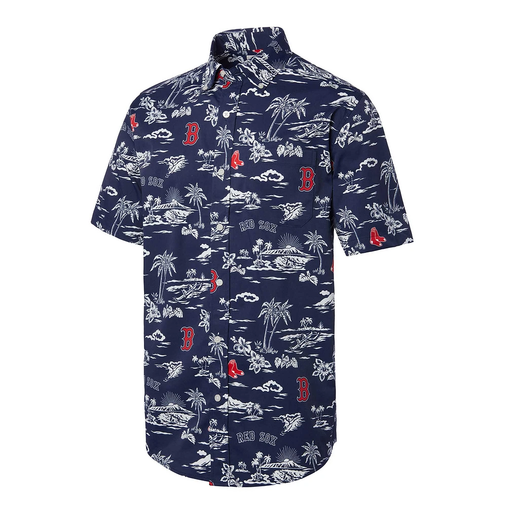 Chemise boutonnée Reyn Spooner pour hommes des Red Sox de Boston Kekai bleu marine