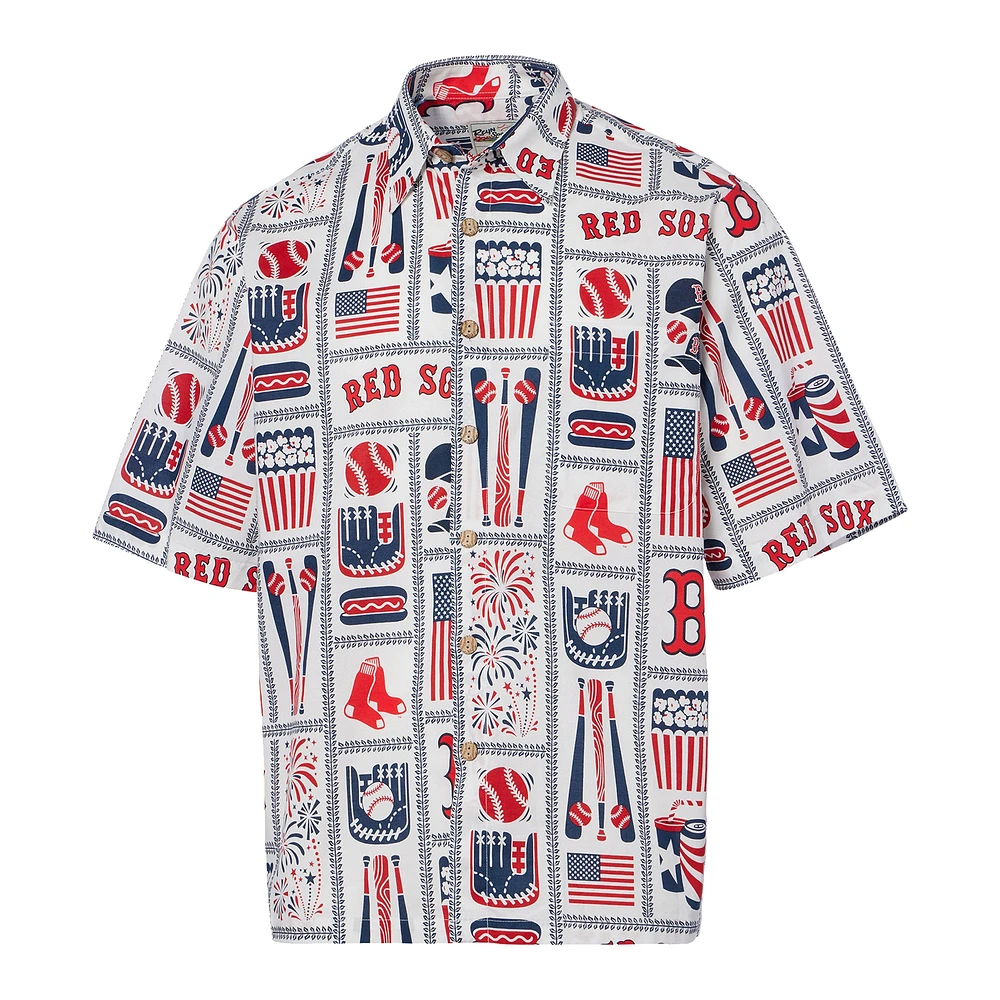 Men's Reyn Spooner White Boston Red Sox Americana Button-Up Shirt