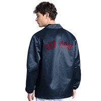 Men's Starter  Navy Boston Red Sox Cooperstown Collection Point Man Full-Snap Coaches Jacket