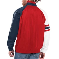 Men's Starter Red/Navy Boston Red Sox Elite Raglan Half-Zip Jacket