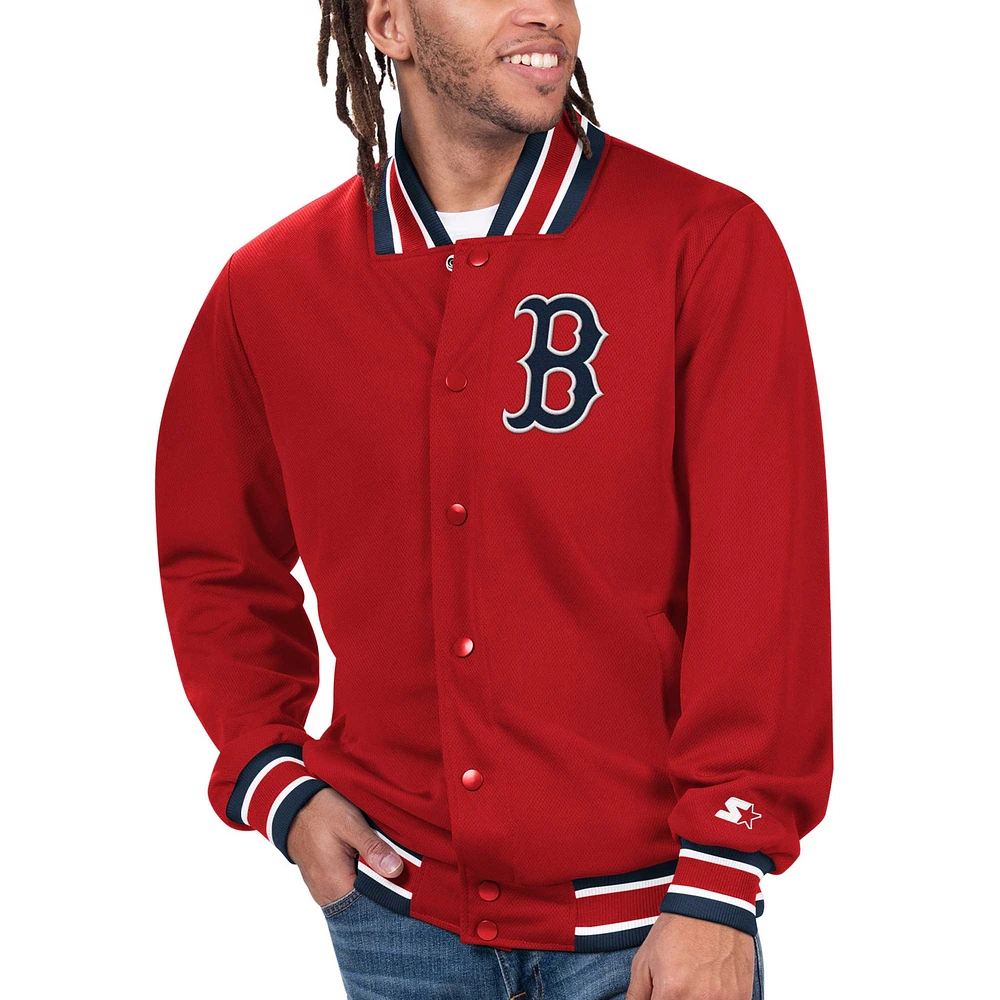 Veste à bouton-pression pour hommes Starter Red Boston Sox Secret Weapon