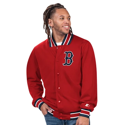 Veste rouge à boutons-pression complète Boston Red Sox Varsity pour homme
