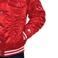 Veste de camionneur à bouton-pression en satin pour hommes Starter x Levi's Red Boston Sox Silver Tab