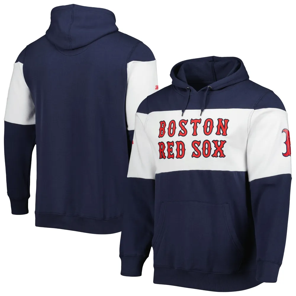 Lids Boston Red Sox Stitches Stripe Pullover Hoodie - Navy/White