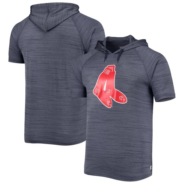 T-shirt à capuche raglan teint par espacement Boston Red Sox Stitches bleu marine pour homme