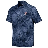 Chemise de camp boutonnée Tommy Bahama Blue Boston Red Sox Coast Luminescent Fronds IslandZone pour hommes