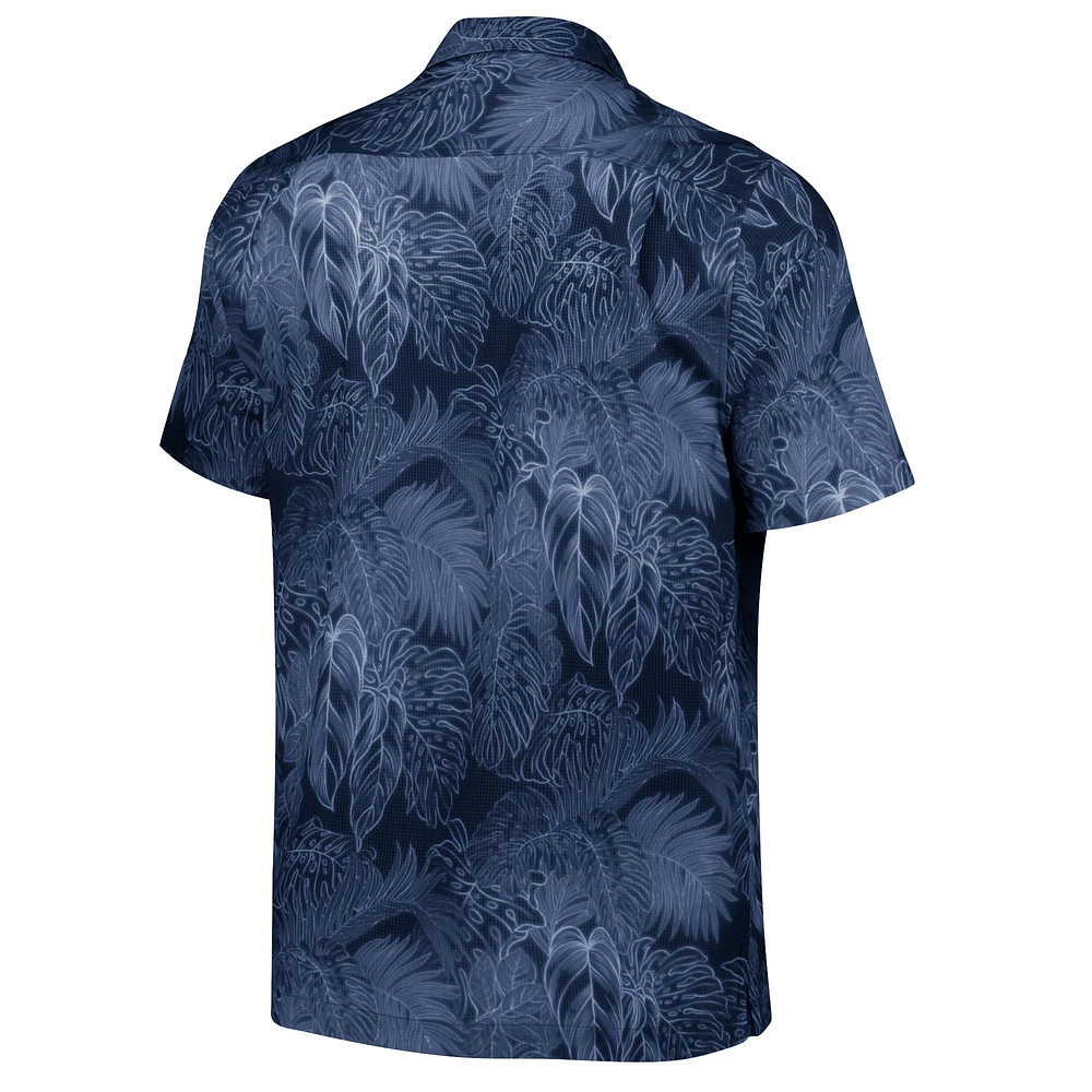 Chemise de camp boutonnée Tommy Bahama Blue Boston Red Sox Coast Luminescent Fronds IslandZone pour hommes