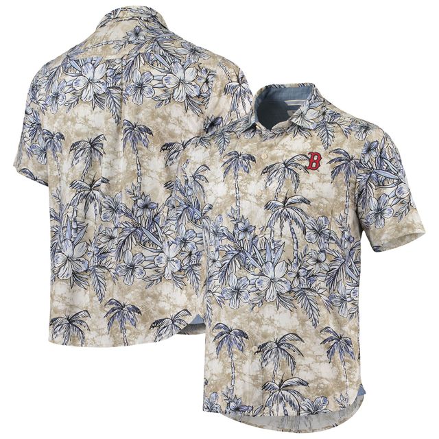 Boston Red Sox Tommy Bahama Baseball Camp Button-Up Shirt - Cream