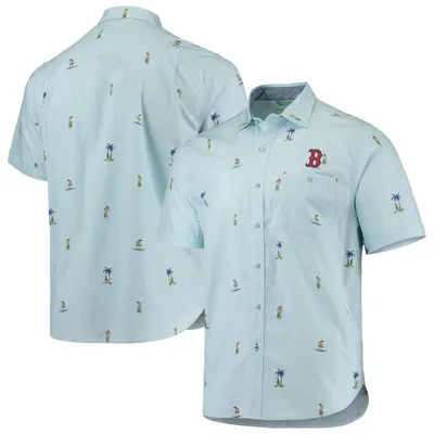 New York Yankees Tommy Bahama Hula All Day Button-Up Shirt - Light Blue