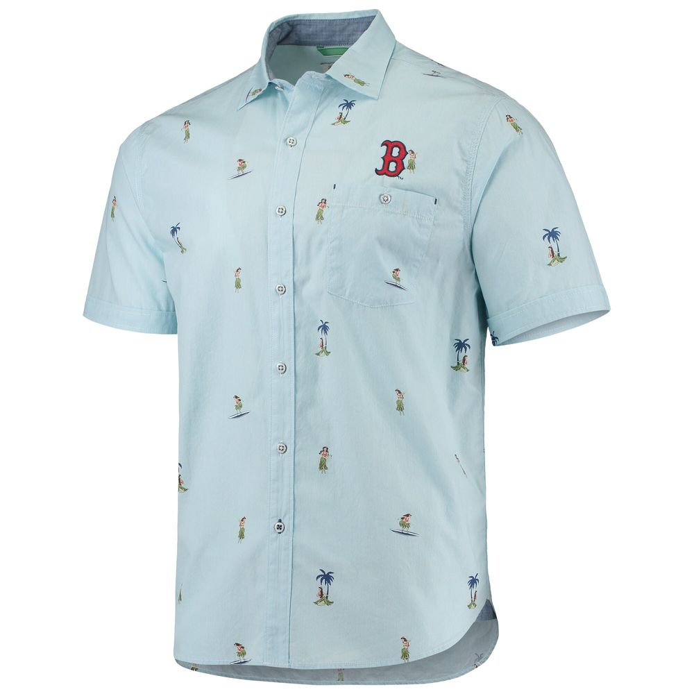 Men's Tommy Bahama Light Blue Boston Red Sox Hula All Day Button-Up Shirt