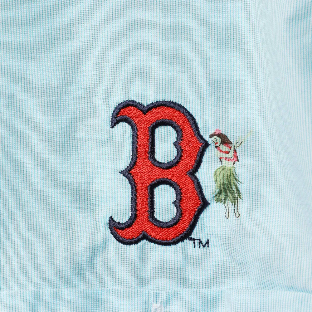 Chemise boutonnée toute la journée Tommy Bahama pour homme, bleu clair, Boston Red Sox Hula