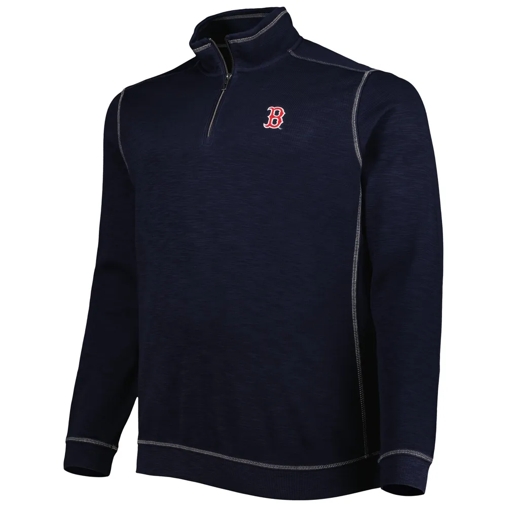 Men's Tommy Bahama Navy Boston Red Sox Tobago Bay Tri-Blend Half-Zip Jacket