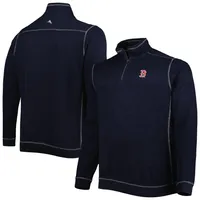 Men's Tommy Bahama Navy Boston Red Sox Tobago Bay Tri-Blend Half-Zip Jacket