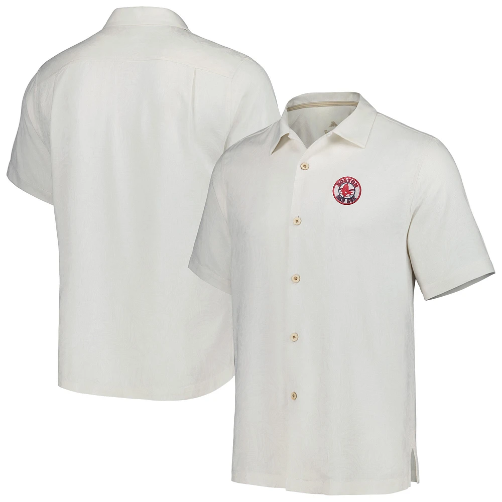 Chemise boutonnée Tommy Bahama Boston Red Sox Sport Tropic Isles Camp pour homme, blanc